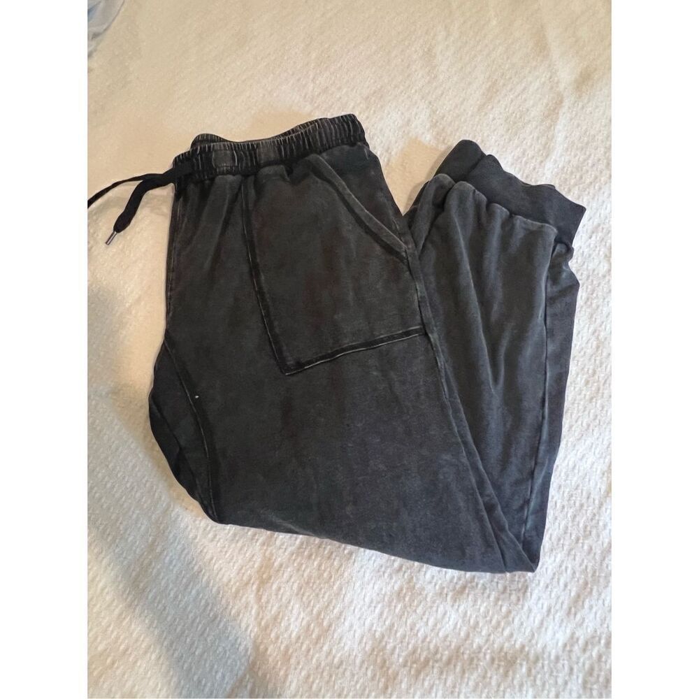 New White Birch black distressed jogger